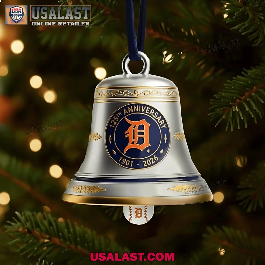 Detroit Tigers 125th Anniversary Christmas Bell - Adult & Kids T-Shirts, Sweatshirts & Hoodies apparel design preview 1