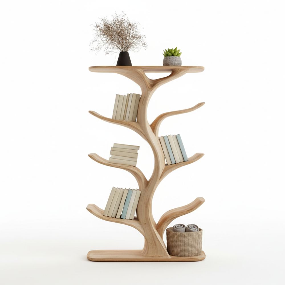 Wall-Mounted Tree Bookshelf Handmade Vertical Wooden - Adult & Kids T-Shirts, Sweatshirts & Hoodies apparel design preview 1