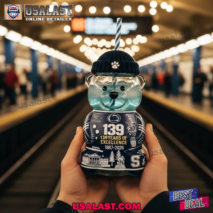 Penn State Nittany Lions 139th Anniversary Bear Glass - Adult & Kids T-Shirts, Sweatshirts & Hoodies apparel design preview 1