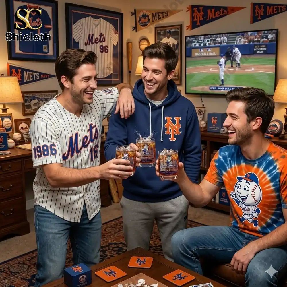 New York Mets 65th Anniversary Commemorative Whiskey - Adult & Kids T-Shirts, Sweatshirts & Hoodies apparel design preview 1