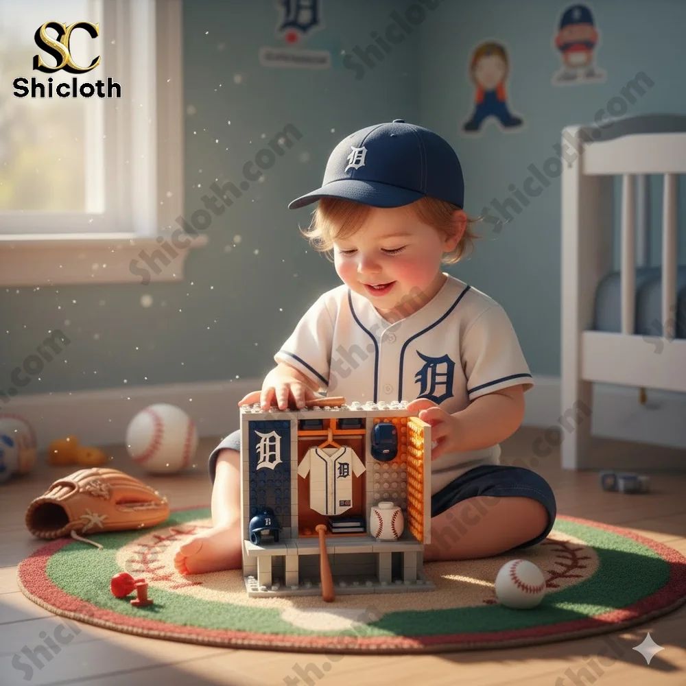Detroit Tigers Locker Room Building Blocks - Adult & Kids T-Shirts, Sweatshirts & Hoodies apparel design preview 1