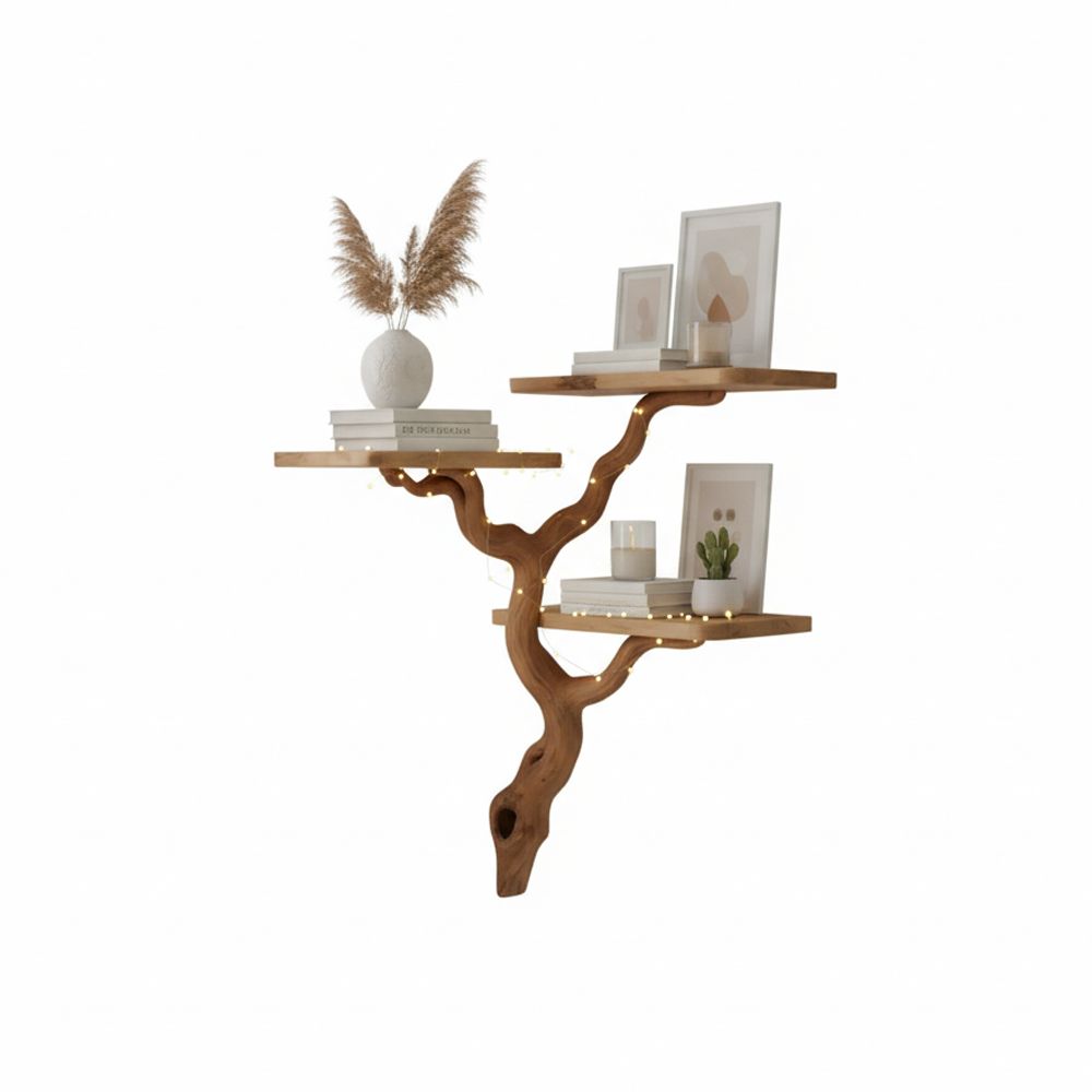 Corner Floating Shelf Handmade Tree Branch Wall - Adult & Kids T-Shirts, Sweatshirts & Hoodies apparel design preview 1