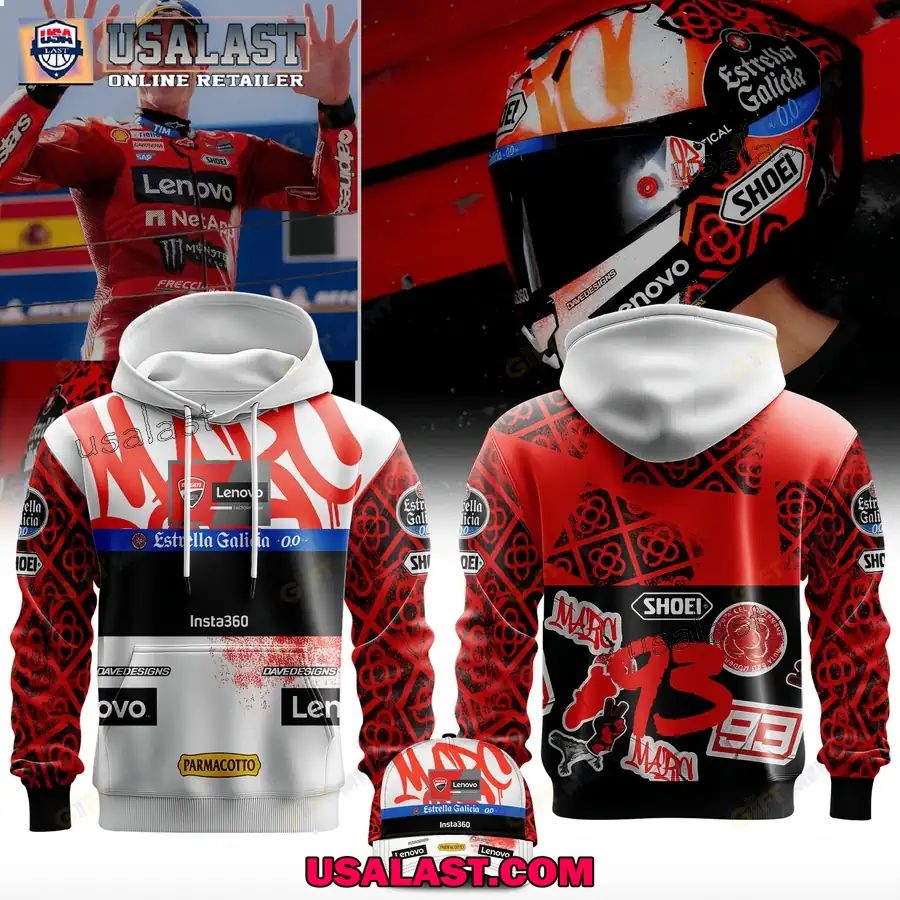 Marc Marquez 93 Estrella Galicia Helmet 3D - Adult & Kids T-Shirts, Sweatshirts & Hoodies apparel design preview 1