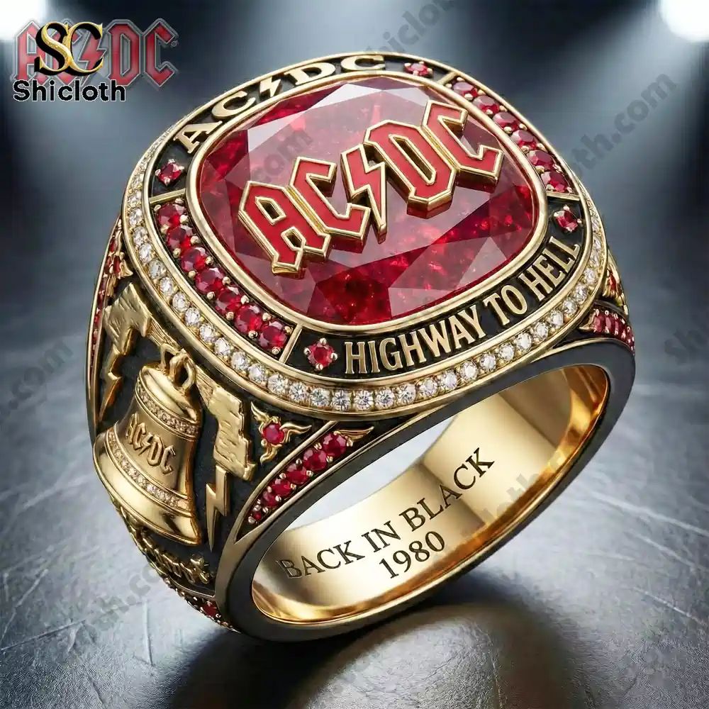 ACDC Back In Black 1980 Commemorative Ring - Adult & Kids T-Shirts, Sweatshirts & Hoodies apparel design preview 1