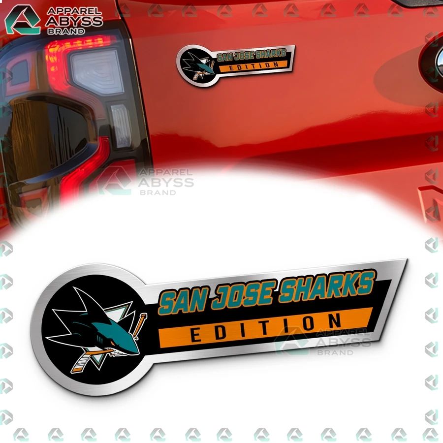 San Jose Sharks Edition 3D Engraved Car Name Emblem - Adult & Kids T-Shirts, Sweatshirts & Hoodies apparel design preview 1