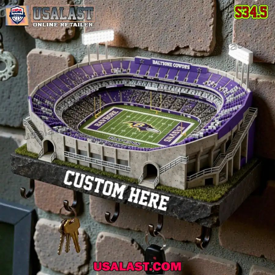 Baltimore Ravens Sports Stadium Key Hooks, Holder - Adult & Kids T-Shirts, Sweatshirts & Hoodies apparel design preview 1