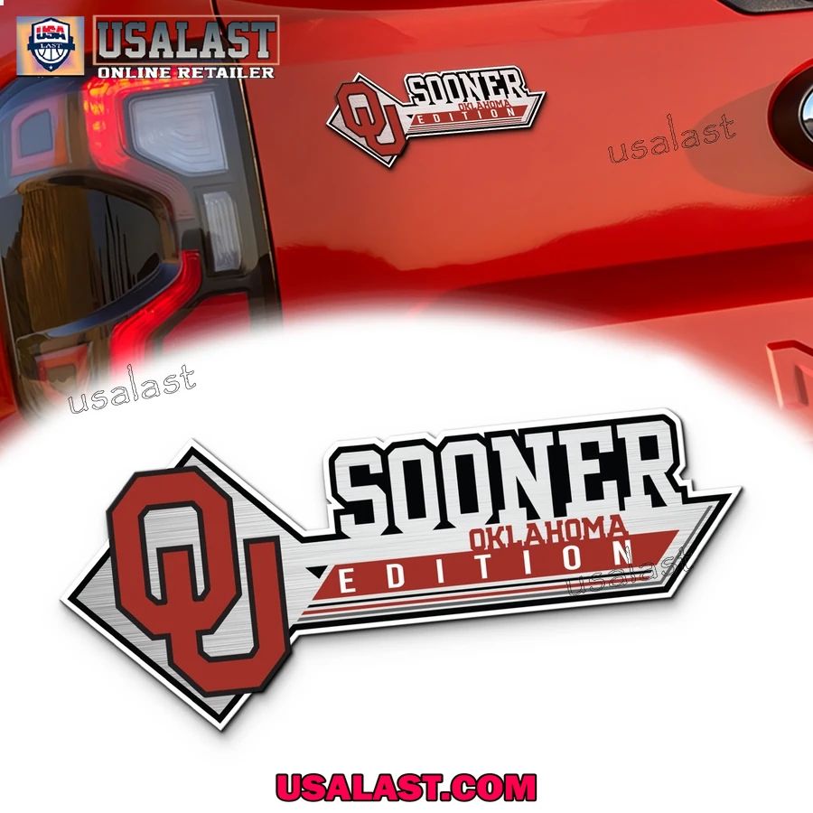 Oklahoma Sooners Edition 3D Car Badge Sticker - Adult & Kids T-Shirts, Sweatshirts & Hoodies apparel design preview 1