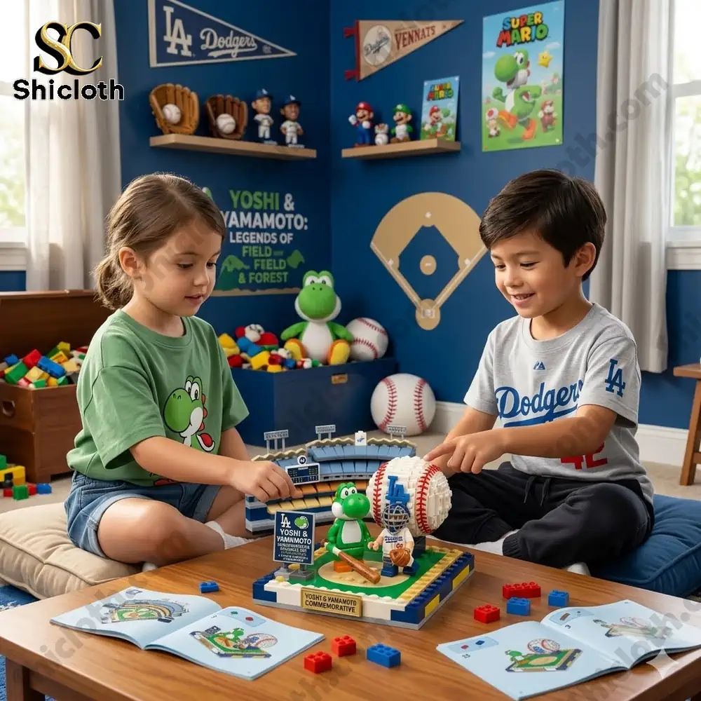 Yoshi Yamamoto Commemorative Baseball Building Set - Adult & Kids T-Shirts, Sweatshirts & Hoodies apparel design preview 1