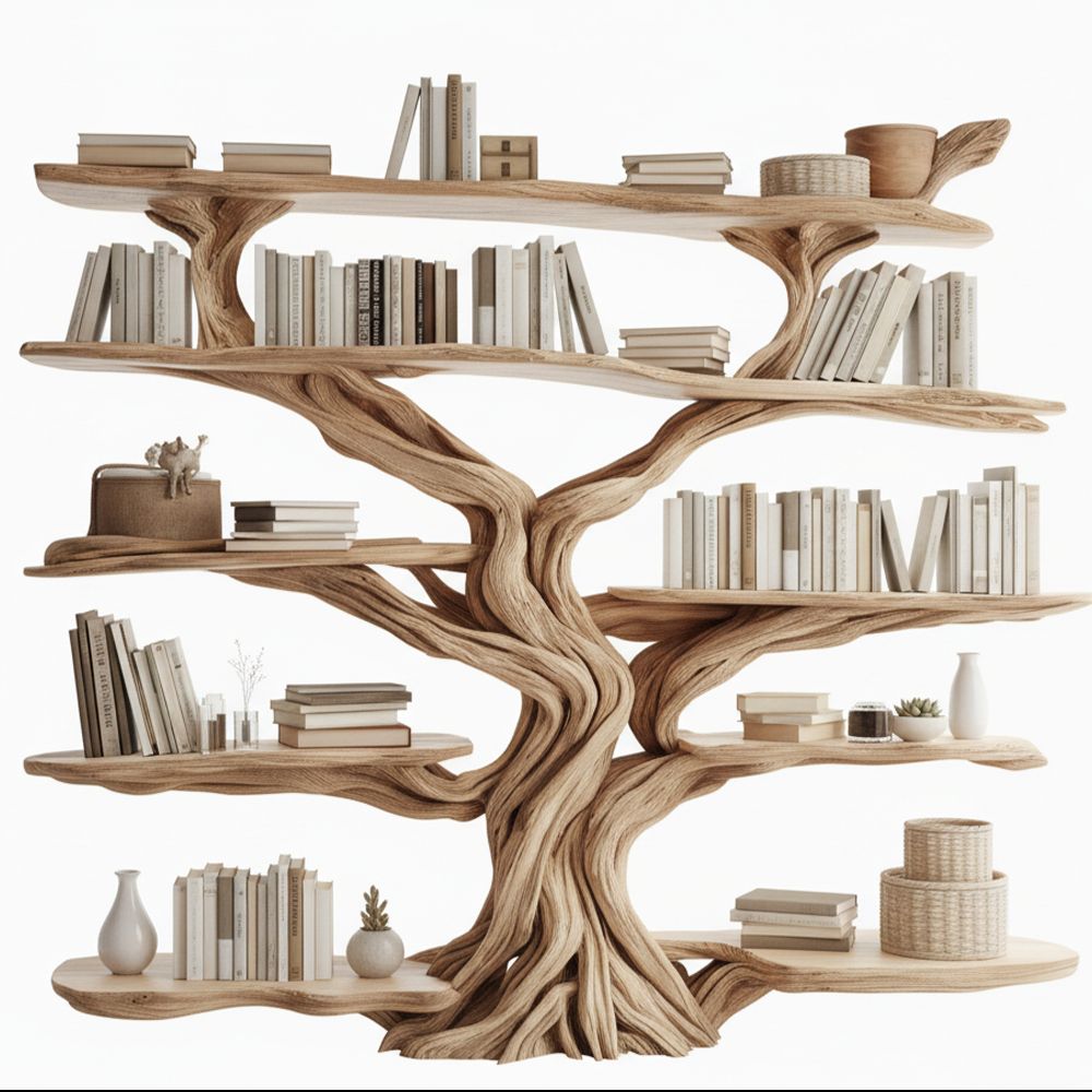 Live Edge Rustic Tree Bookshelf Handcrafted Solid - Adult & Kids T-Shirts, Sweatshirts & Hoodies apparel design preview 1