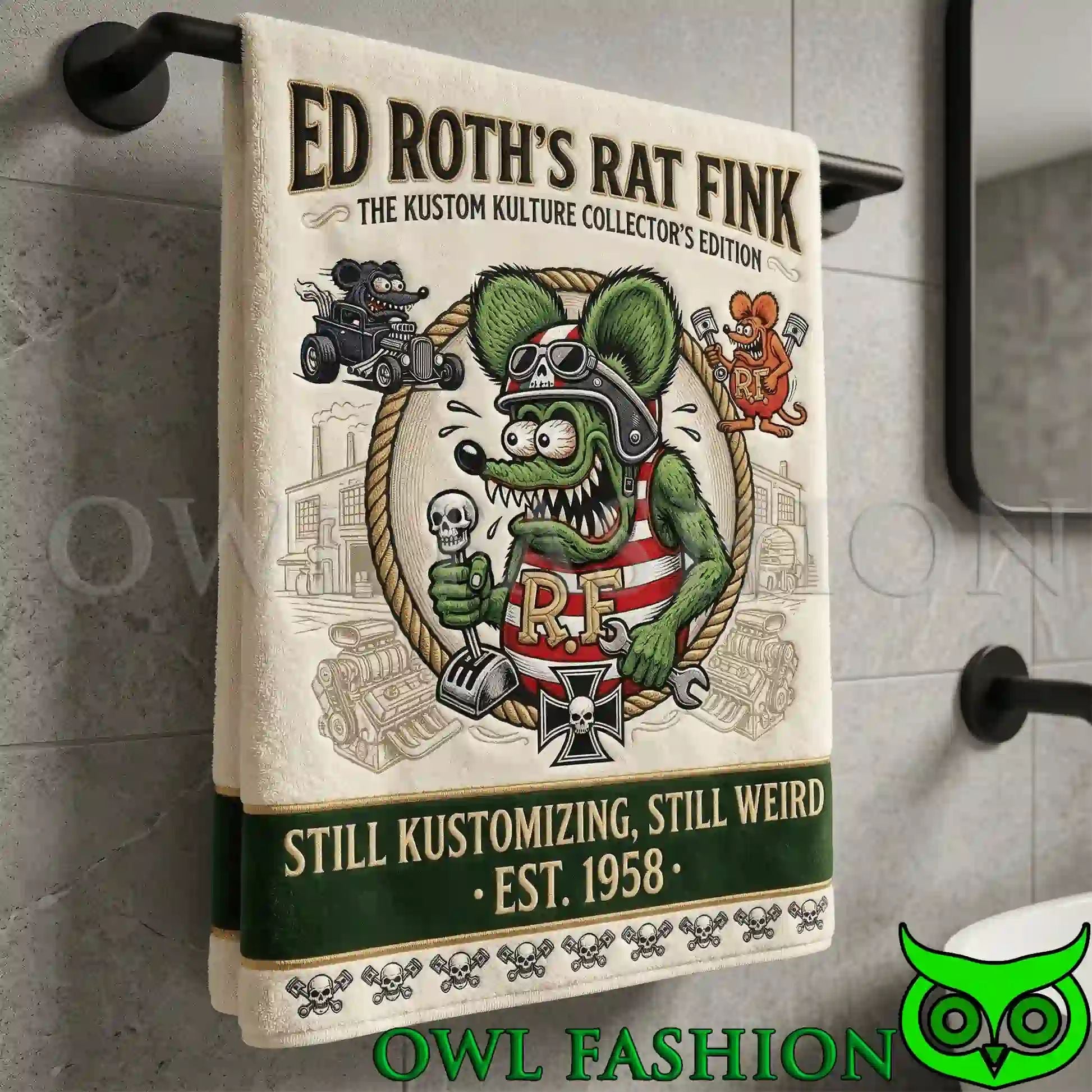 Rat Fink Kustom Kingdom Collection Premium Bath - Adult & Kids T-Shirts, Sweatshirts & Hoodies apparel design preview 1