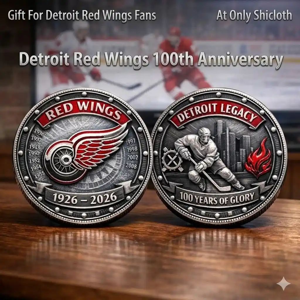 Detroit Red Wings 100th Anniversary Commemorative - Adult & Kids T-Shirts, Sweatshirts & Hoodies apparel design preview 1