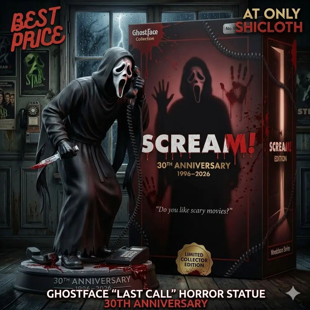 Ghostface "Last Call" Horror Statue 30th Anniversary - Adult & Kids T-Shirts, Sweatshirts & Hoodies apparel design preview 1
