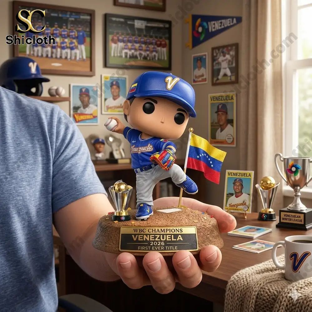 WBC 2026 Venezuela Champions Pop! Figure - Adult & Kids T-Shirts, Sweatshirts & Hoodies apparel design preview 1