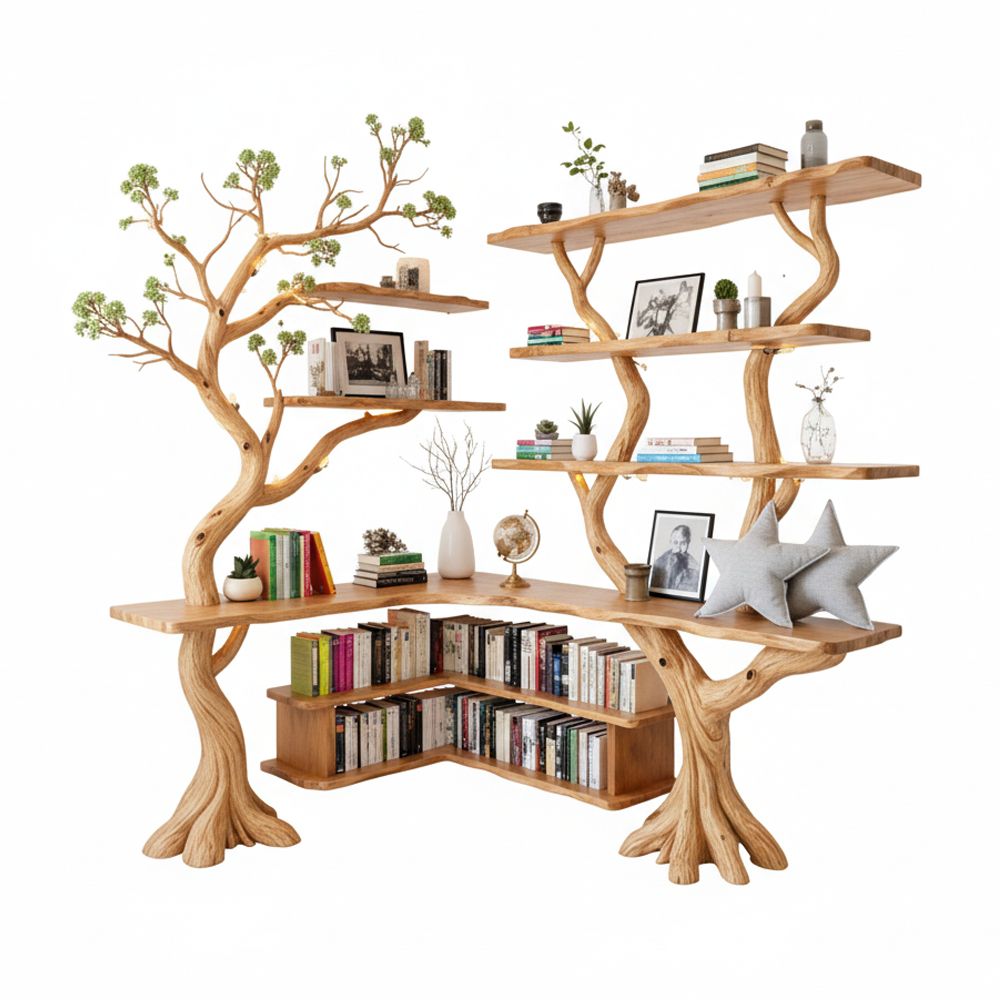 Tree-Inspired Corner Shelf Handmade Wooden Wall - Adult & Kids T-Shirts, Sweatshirts & Hoodies apparel design preview 1
