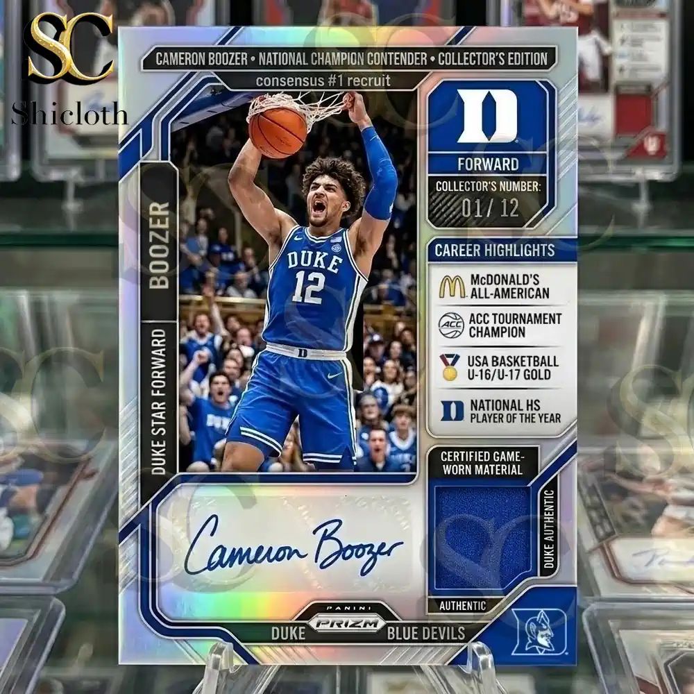 Cameron Boozer Rookie Auto Patch Prizm Card - Adult & Kids T-Shirts, Sweatshirts & Hoodies apparel design preview 1