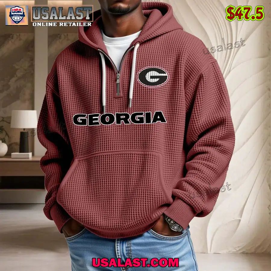 Georgia Bulldogs Waffle Half Zip - Adult & Kids T-Shirts, Sweatshirts & Hoodies apparel design preview 1