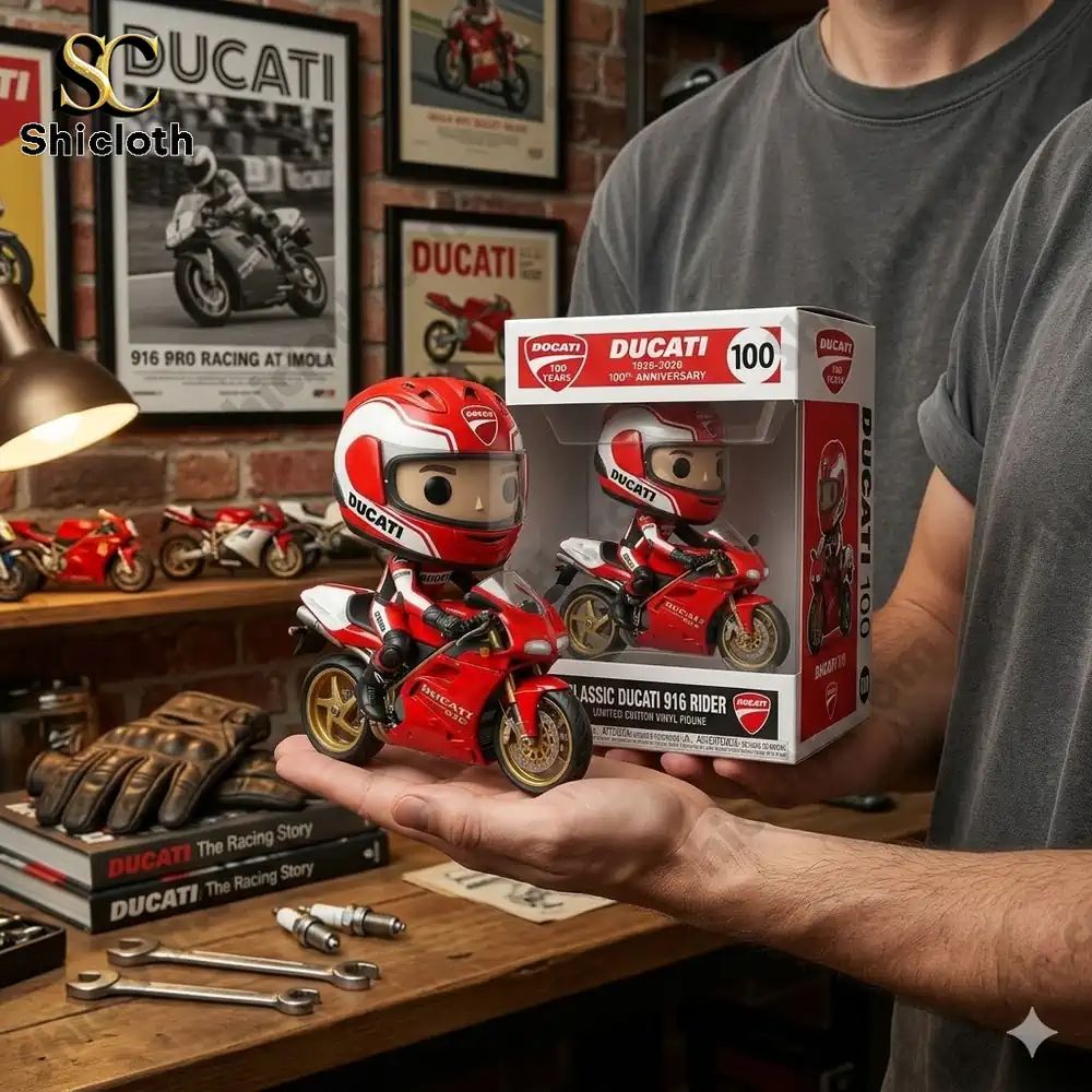 Ducati 100th Anniversary_ Classic 916 Rider Vinyl - Adult & Kids T-Shirts, Sweatshirts & Hoodies apparel design preview 1