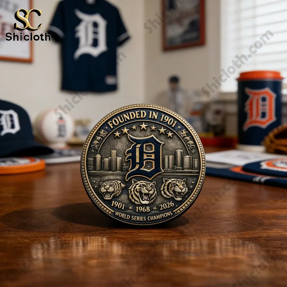 Detroit Tigers 125th Anniversary Coin - Adult & Kids T-Shirts, Sweatshirts & Hoodies apparel design preview 1