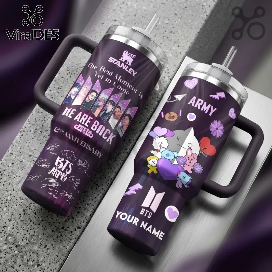 BTS Festa 2025 Custom Name Handle Tumbler - Adult & Kids T-Shirts, Sweatshirts & Hoodies apparel design preview 1