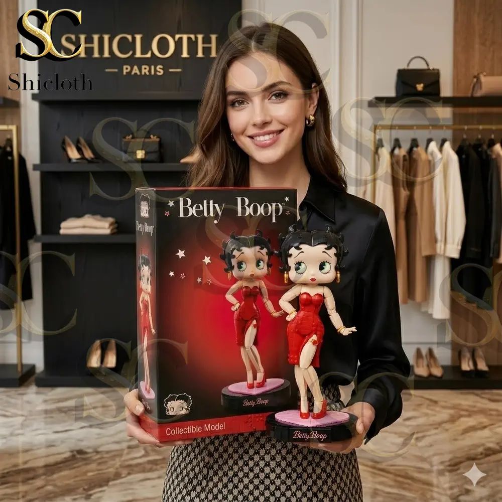 Betty Boop Red Glitter Dress Building Brick Set - Adult & Kids T-Shirts, Sweatshirts & Hoodies apparel design preview 1