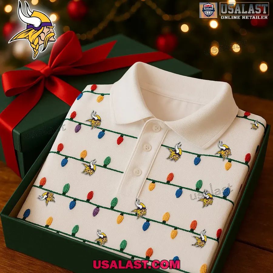 Minnesota Vikings Premium Christmas Polo - Adult & Kids T-Shirts, Sweatshirts & Hoodies apparel design preview 1