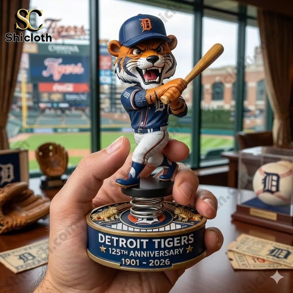 Detroit Tigers 125th Anniversary Decor Car Dashboard - Adult & Kids T-Shirts, Sweatshirts & Hoodies apparel design preview 1