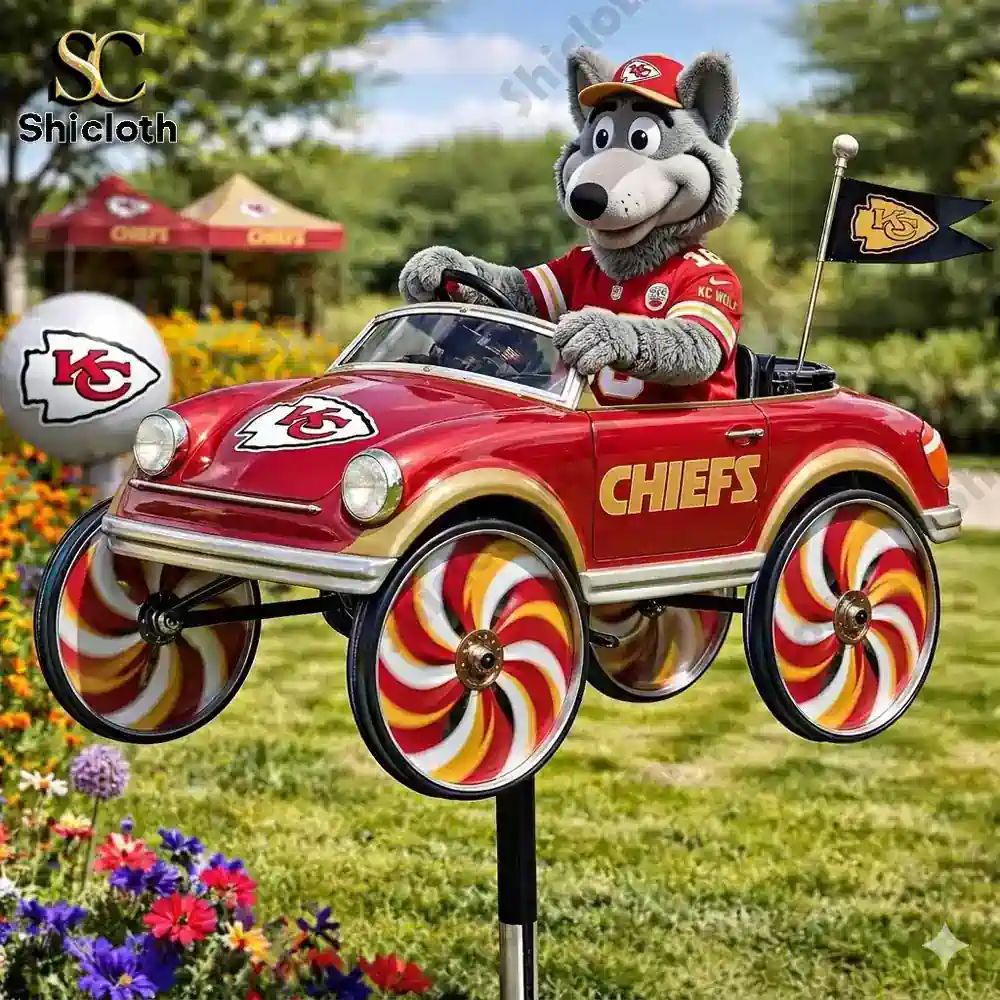 Kansas City Chiefs Wolf Wind Spinner - Adult & Kids T-Shirts, Sweatshirts & Hoodies apparel design preview 1