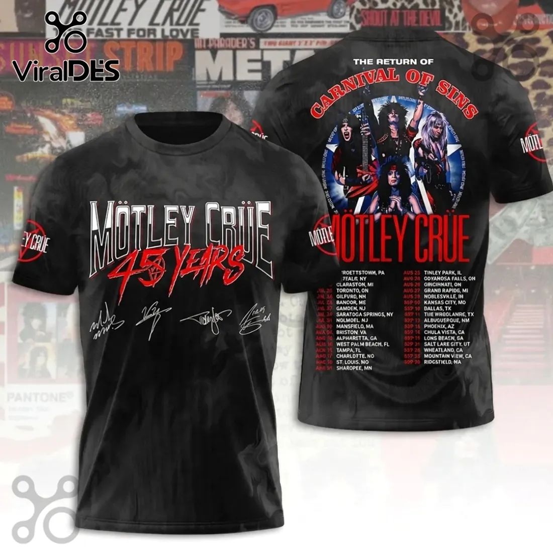 Motley Crue Carnival of Sins 2026 Tour Black - Adult & Kids T-Shirts, Sweatshirts & Hoodies apparel design preview 1
