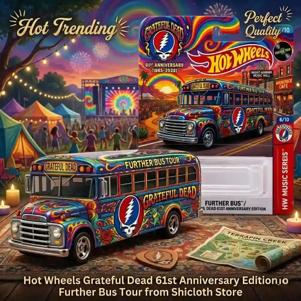 Wheels Grateful Dead 61st Anniversary Edition Further - Adult & Kids T-Shirts, Sweatshirts & Hoodies apparel design preview 1