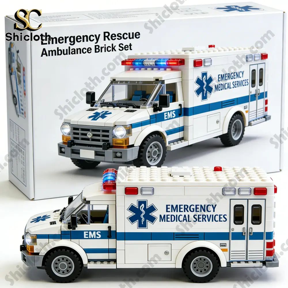 Emergency Rescue Ambulance Brick Set Honor the Heroes - Adult & Kids T-Shirts, Sweatshirts & Hoodies apparel design preview 1