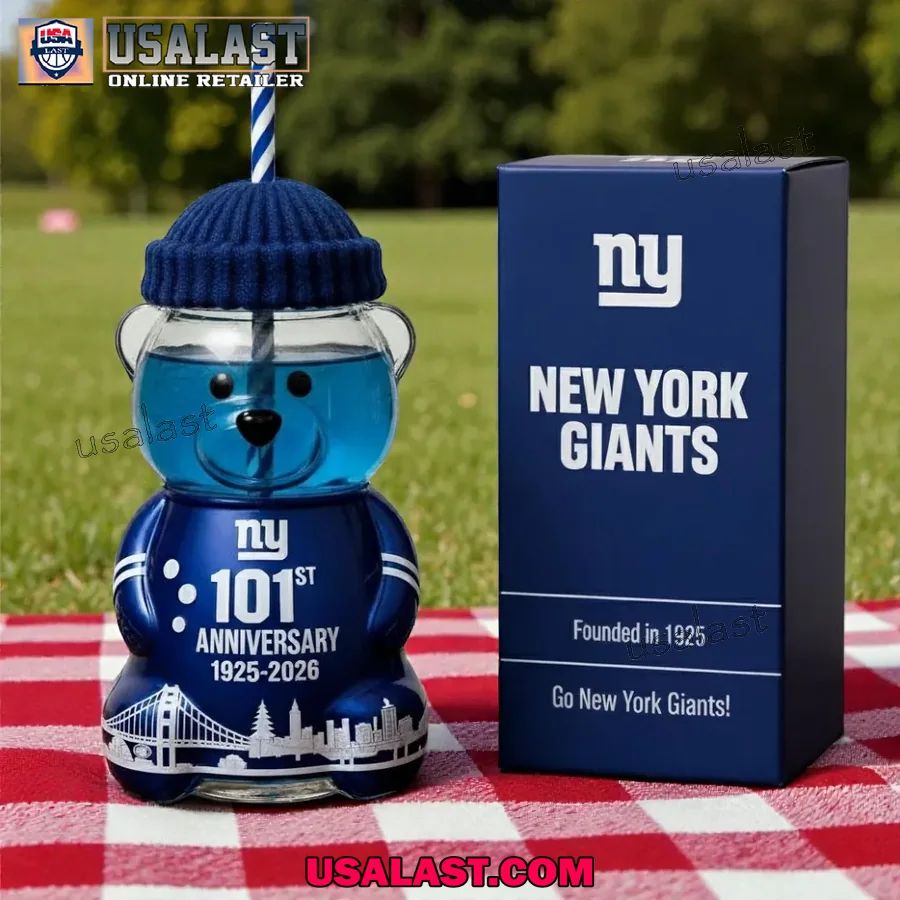 New York Giants 101st Anniversary Collectible Bear - Adult & Kids T-Shirts, Sweatshirts & Hoodies apparel design preview 1