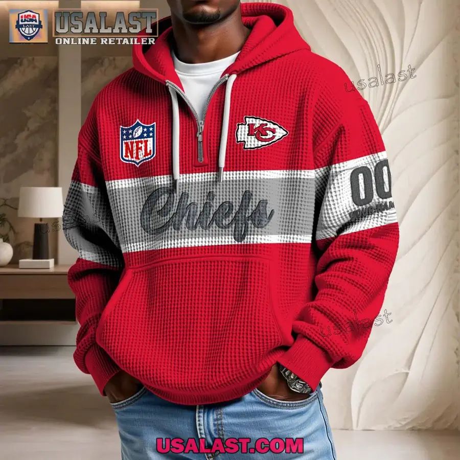 Kansas City Chiefs Waffle Half Zip - Adult & Kids T-Shirts, Sweatshirts & Hoodies apparel design preview 1