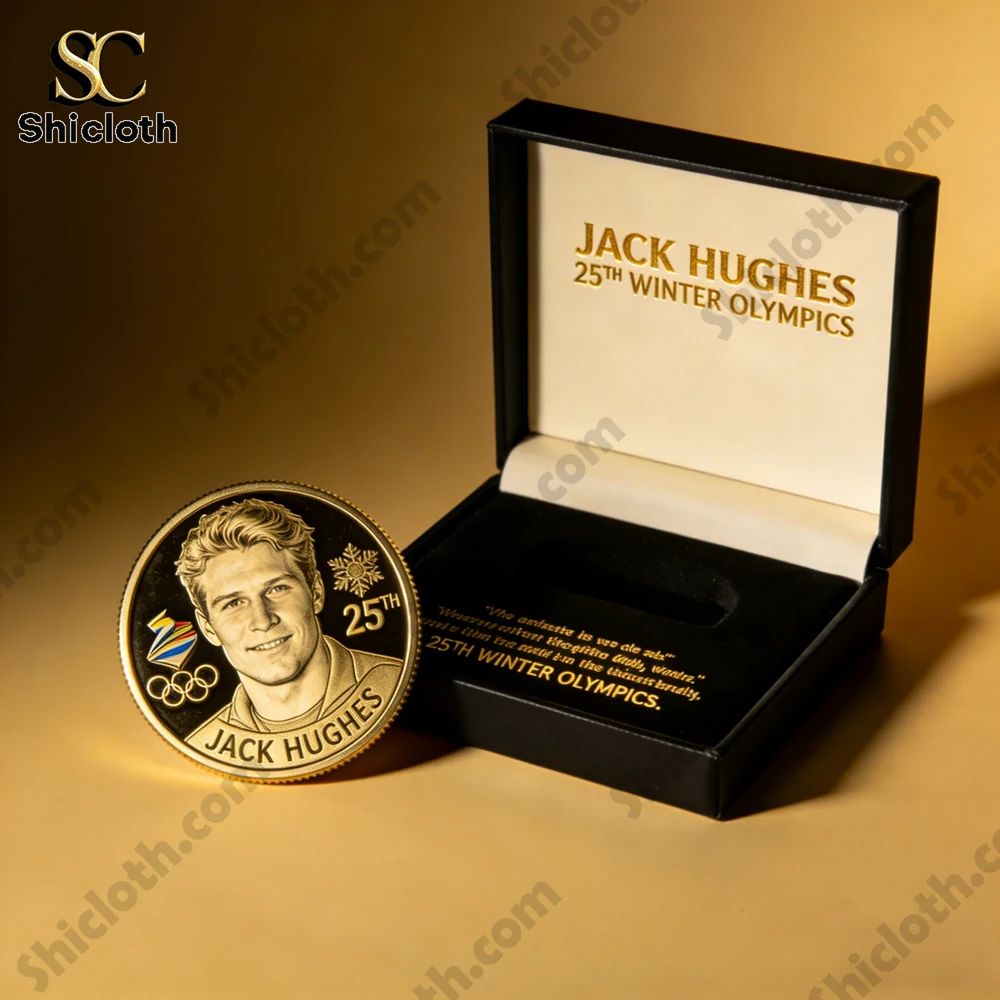 Jack Hughes 25th Winter Olympics Commemorative Coin - Adult & Kids T-Shirts, Sweatshirts & Hoodies apparel design preview 1
