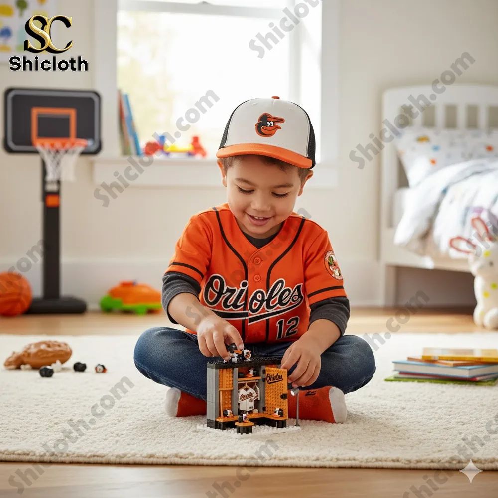 Baltimore Orioles Locker Room Building Blocks - Adult & Kids T-Shirts, Sweatshirts & Hoodies apparel design preview 1