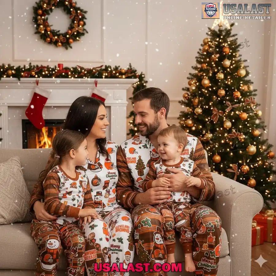 Cleveland Browns Plaid Button Pajamas Set - Adult & Kids T-Shirts, Sweatshirts & Hoodies apparel design preview 1
