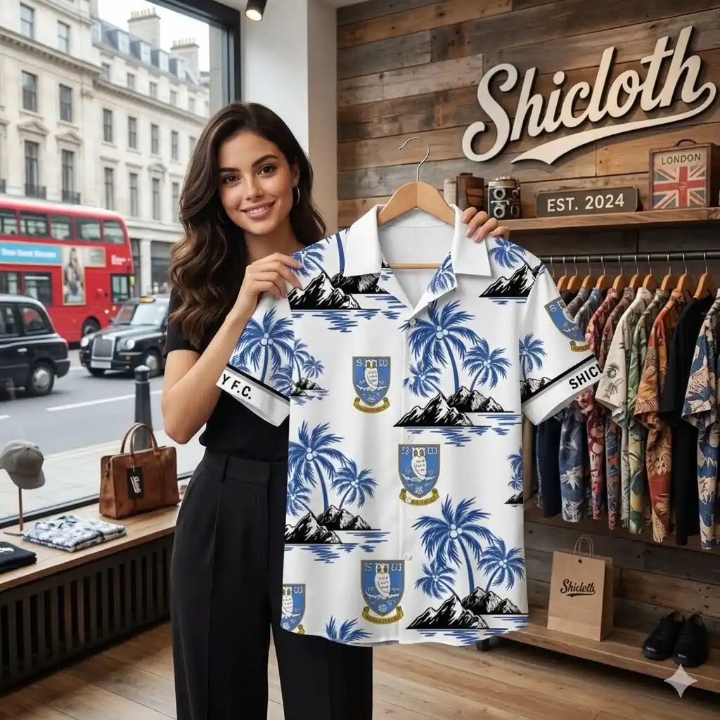 Sheffield Wednesday Palm Tree Hawaiian - Adult & Kids T-Shirts, Sweatshirts & Hoodies apparel design preview 1