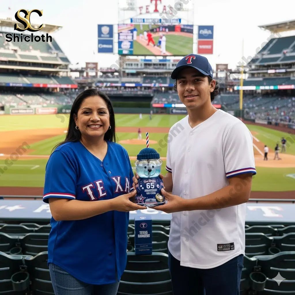 Texas Rangers Anniversary Bear Drinkware - Adult & Kids T-Shirts, Sweatshirts & Hoodies apparel design preview 1