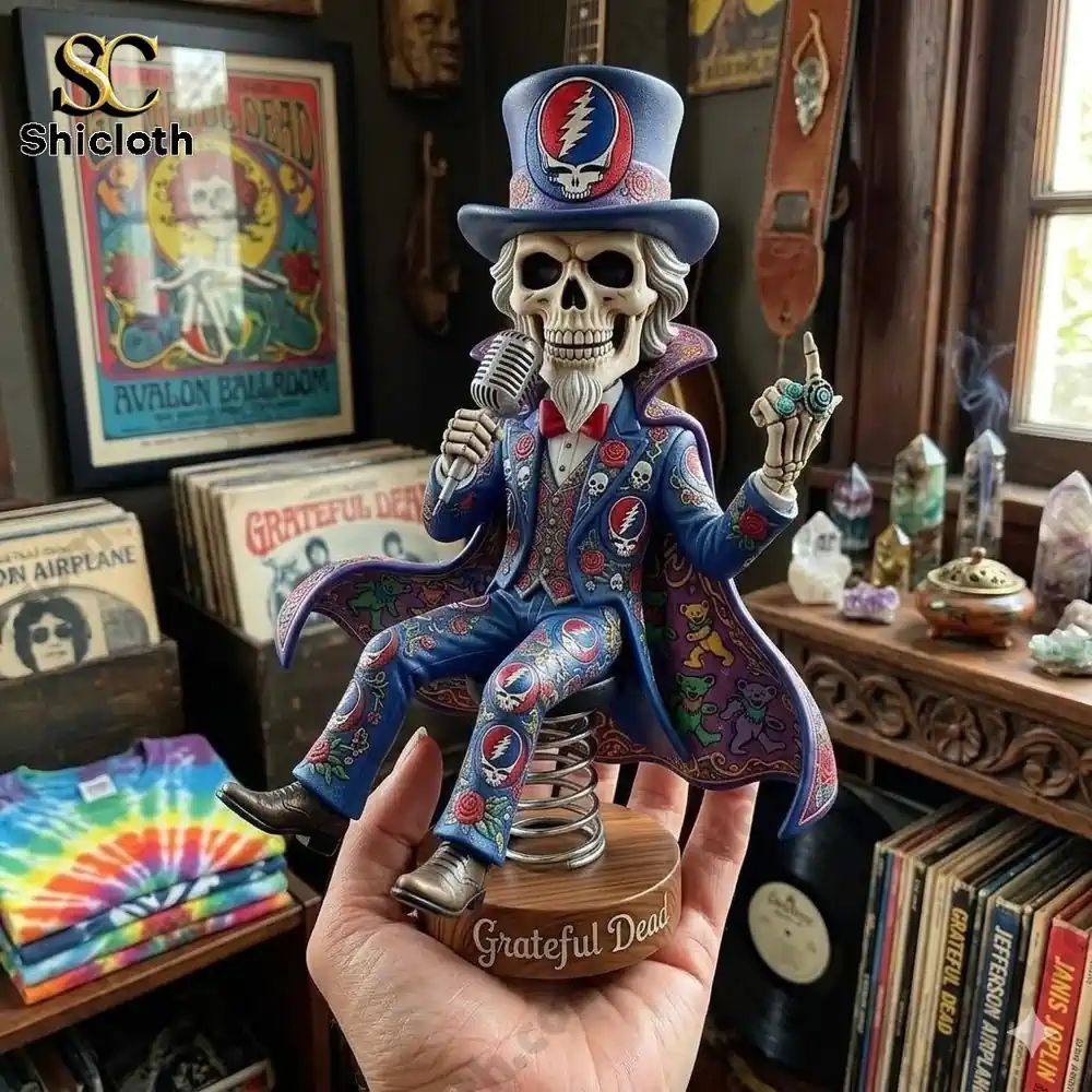Grateful Dead Skeleton Rocker Decor Car Dashboard - Adult & Kids T-Shirts, Sweatshirts & Hoodies apparel design preview 1
