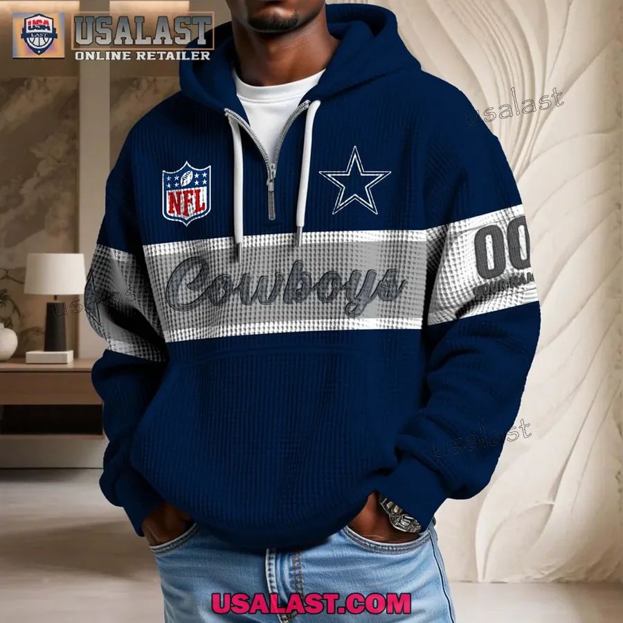 Dallas Cowboys Waffle Half Zip - Adult & Kids T-Shirts, Sweatshirts & Hoodies apparel design preview 1