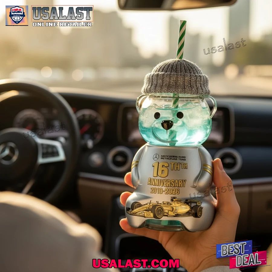 Mercedes-AMG 16th Anniversary Bear Glass Cup - Adult & Kids T-Shirts, Sweatshirts & Hoodies apparel design preview 1