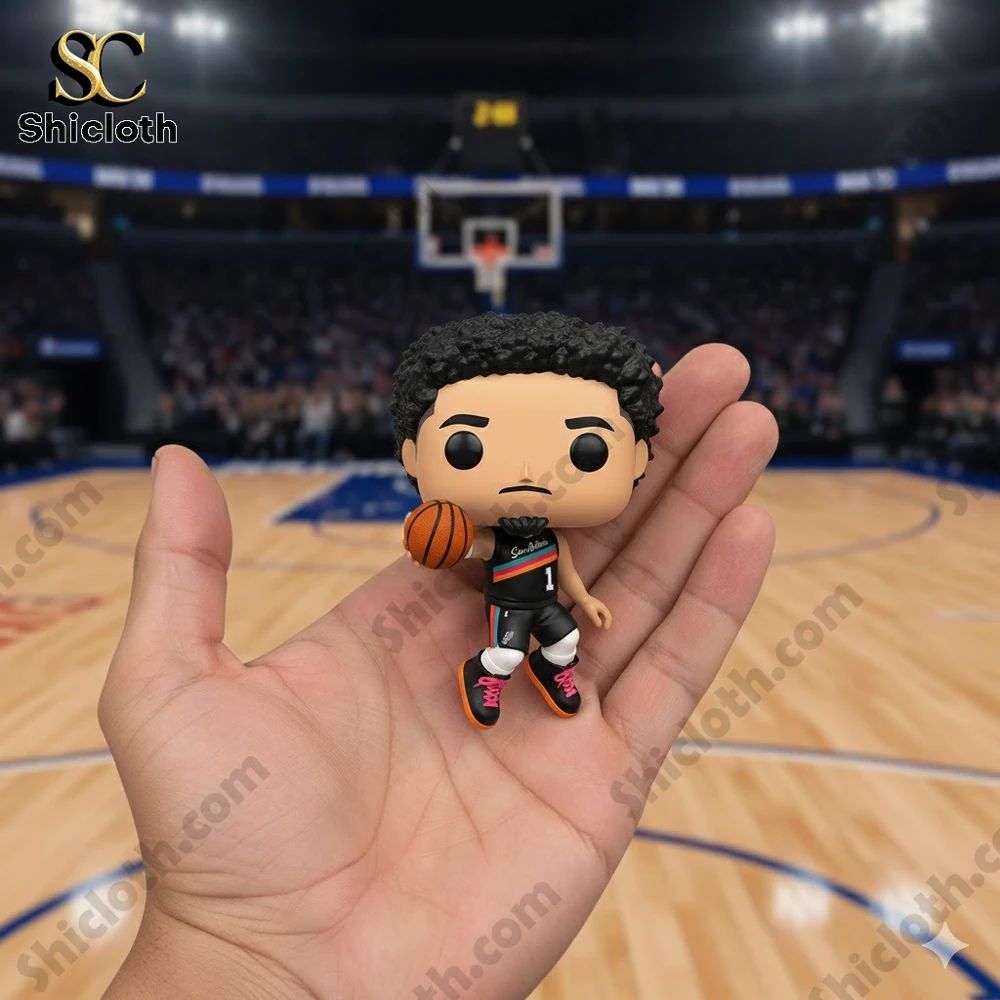 NBA San Antonio Spurs Victor Wembanyama Pop Figure - Adult & Kids T-Shirts, Sweatshirts & Hoodies apparel design preview 1