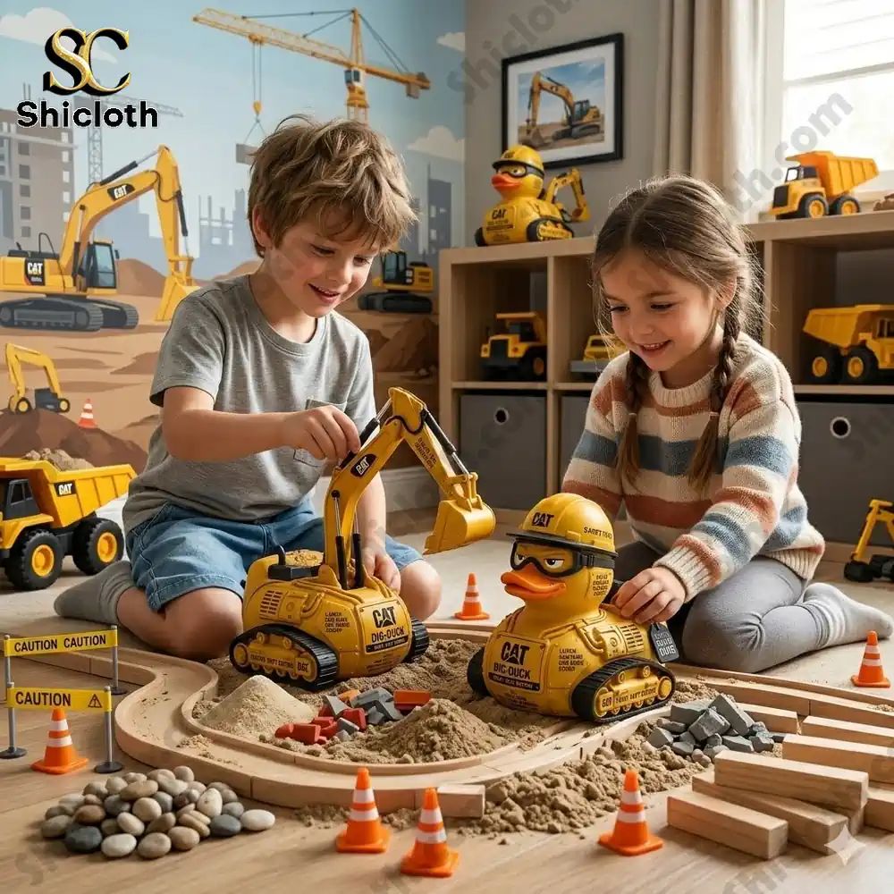 CAT Heavy Duty Dig-Duck Road Roller Resin Duck - Adult & Kids T-Shirts, Sweatshirts & Hoodies apparel design preview 1
