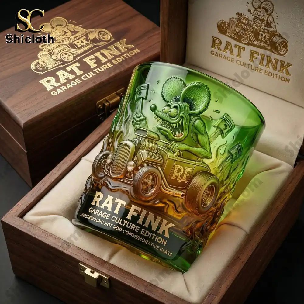 Rat Fink Garage Culture Collector Whiskey Glass - Adult & Kids T-Shirts, Sweatshirts & Hoodies apparel design preview 1
