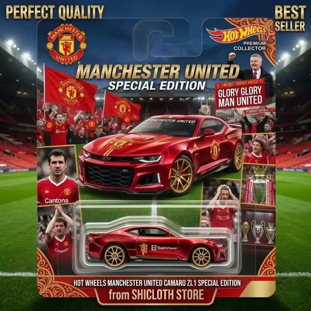 Wheels Manchester United Camaro ZL1 Special Edition - Adult & Kids T-Shirts, Sweatshirts & Hoodies apparel design preview 1