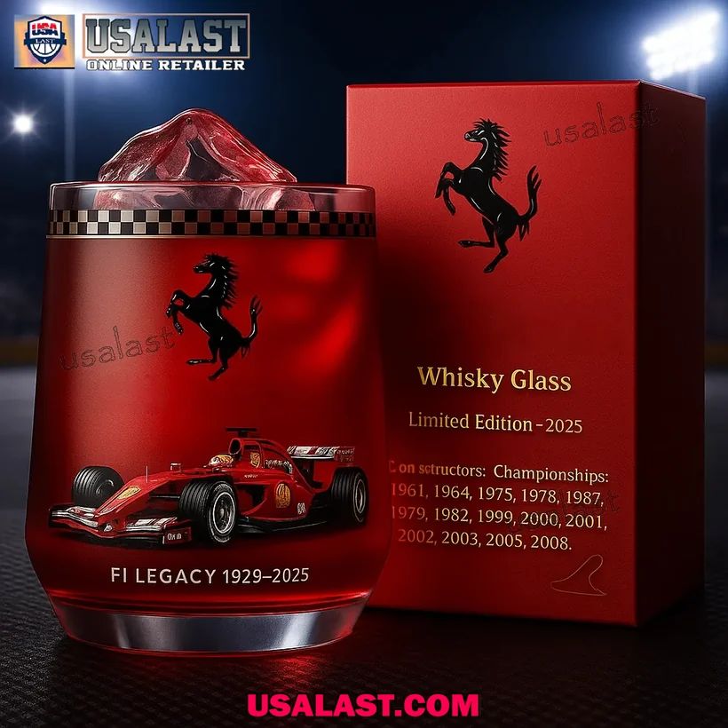 Ferrari Formula 1 Team Custom Whiskey Glass - Adult & Kids T-Shirts, Sweatshirts & Hoodies apparel design preview 1