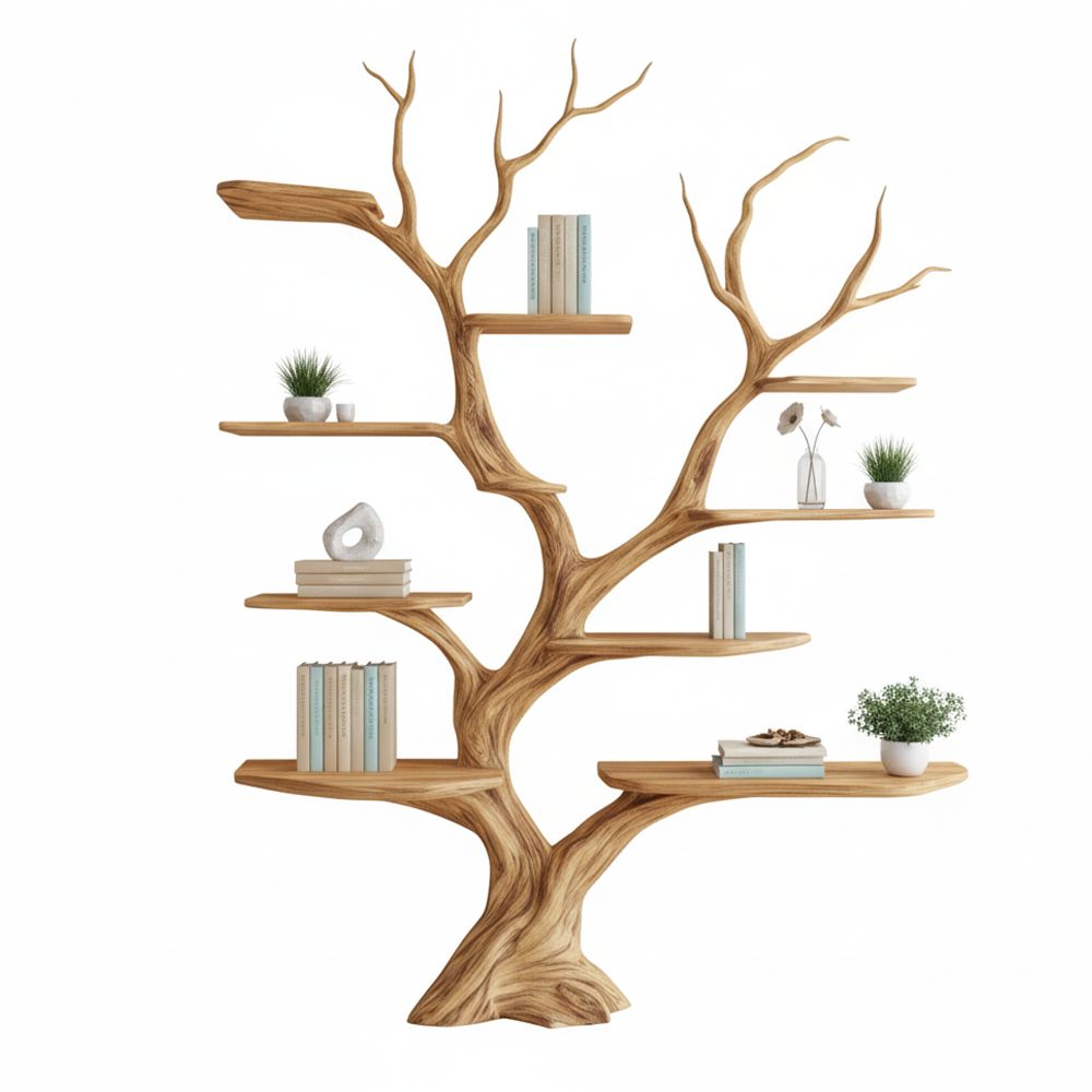 Rustic Driftwood Tree Branch Bookshelf –Home Decor - Adult & Kids T-Shirts, Sweatshirts & Hoodies apparel design preview 1