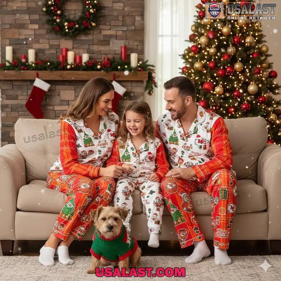 Kansas City Chiefs Plaid Button Pajamas Set - Adult & Kids T-Shirts, Sweatshirts & Hoodies apparel design preview 1