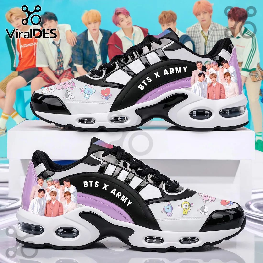 BTS x ARMY Casual Air Max Sport Shoes - Adult & Kids T-Shirts, Sweatshirts & Hoodies apparel design preview 1