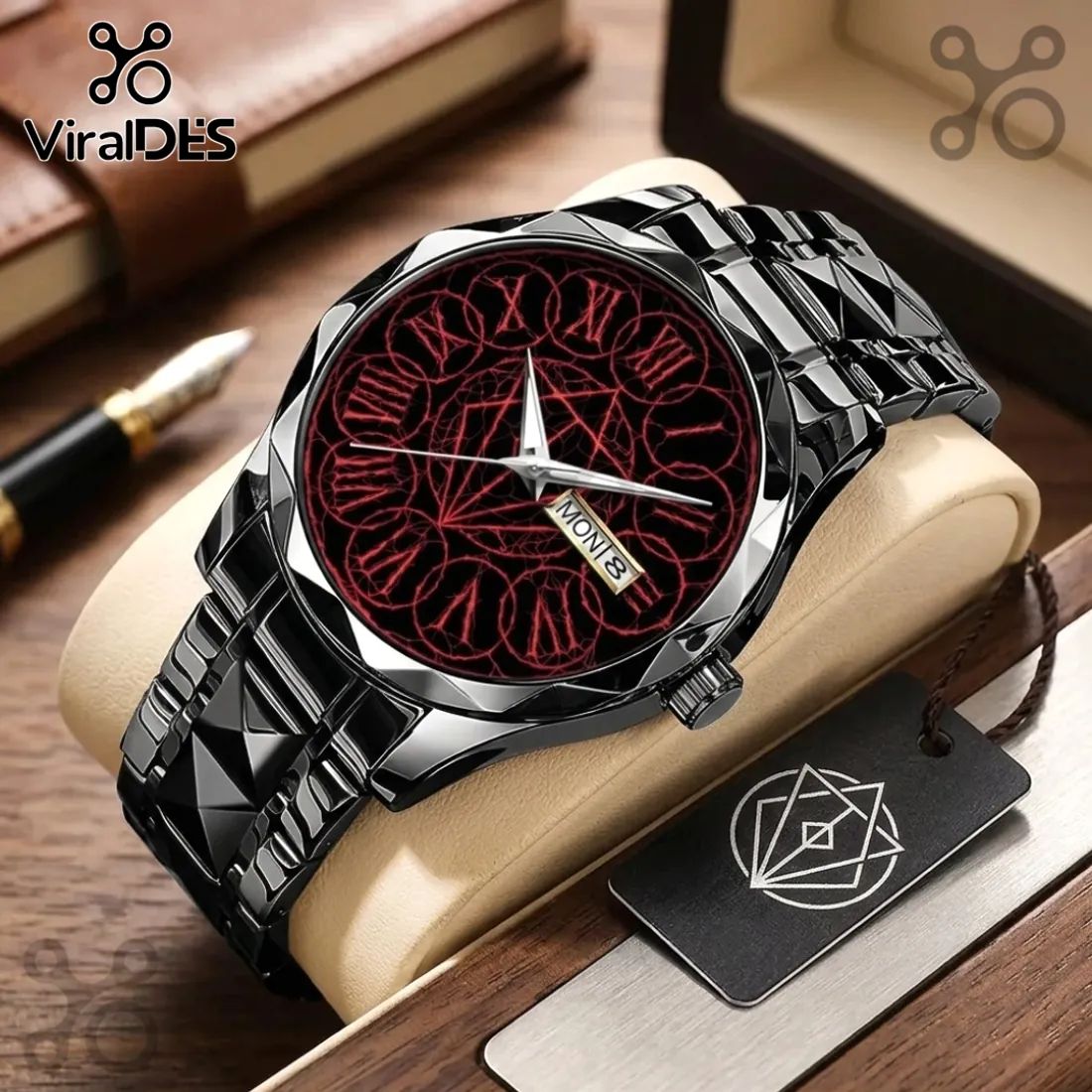 In Flames Black Alloy Roman Numeral Quartz Watch - Adult & Kids T-Shirts, Sweatshirts & Hoodies apparel design preview 1