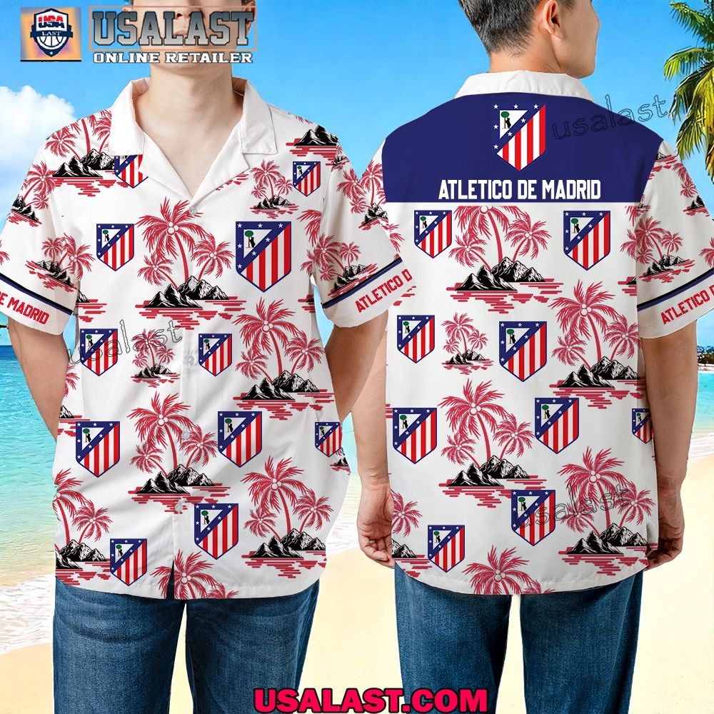 Atletico Madrid Summer Hawaiian Outfit 2025 - Adult & Kids T-Shirts, Sweatshirts & Hoodies apparel design preview 1